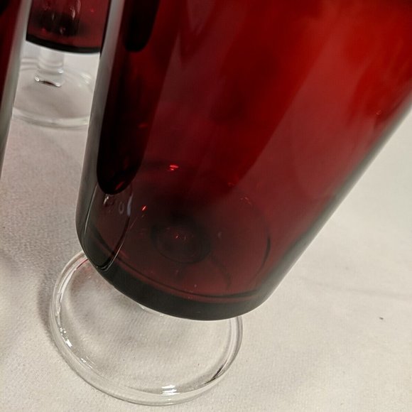 Vintage Set of 3 Arcoroc France Luminarc Cavalier Ruby Red Wine Cocktail Glasses - Picture 7 of 8